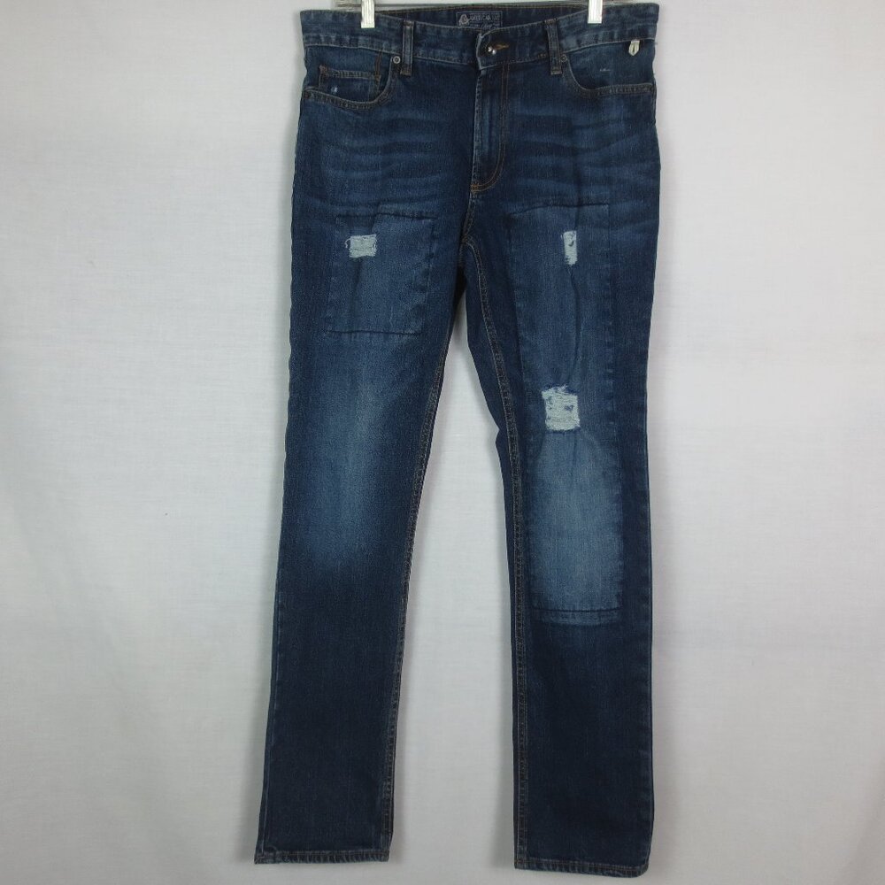 American Rag Jeans Dark Wash Skinny Distressed Stretch Faded Men's Size 31/32